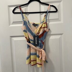 ModCloth XXS Sleeveless Striped Wrap Tank Top Blouse Casual‎ Summer Boho